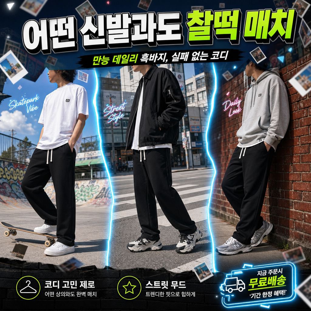 남성용 데일리 통기성 스트레이트핏 트렌디 조거팬츠