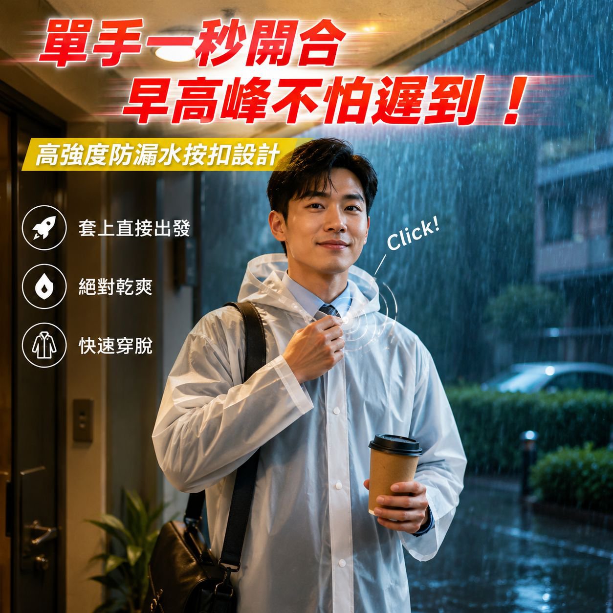 擴容設計輕量透氣雨衣 可收納通勤通學環保雨披