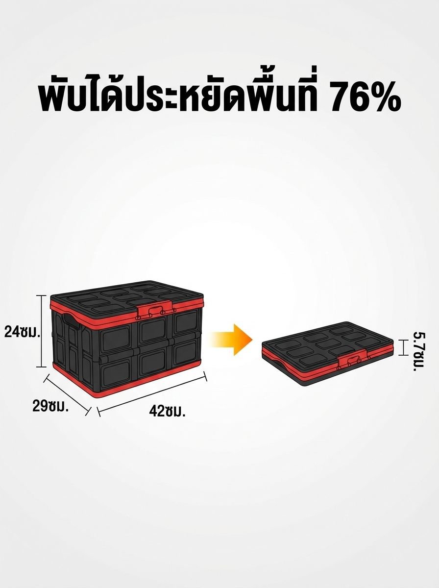 กล่องพลาสติกพับได้ประหยัดพื้นที่