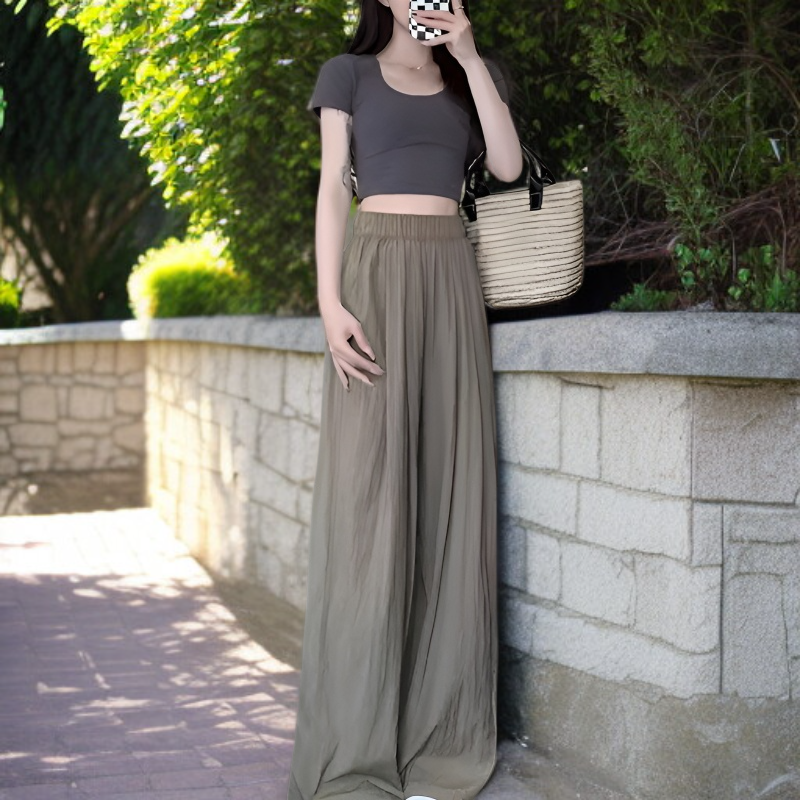 夏パンツ 2025 山本パンツ ハイウエスト ルーズパンツ ドレープ 日本製 ワイドレッグパンツ スリム 大きいサイズ モップパンツ レイジー カジュアル ワイドレッグパンツ