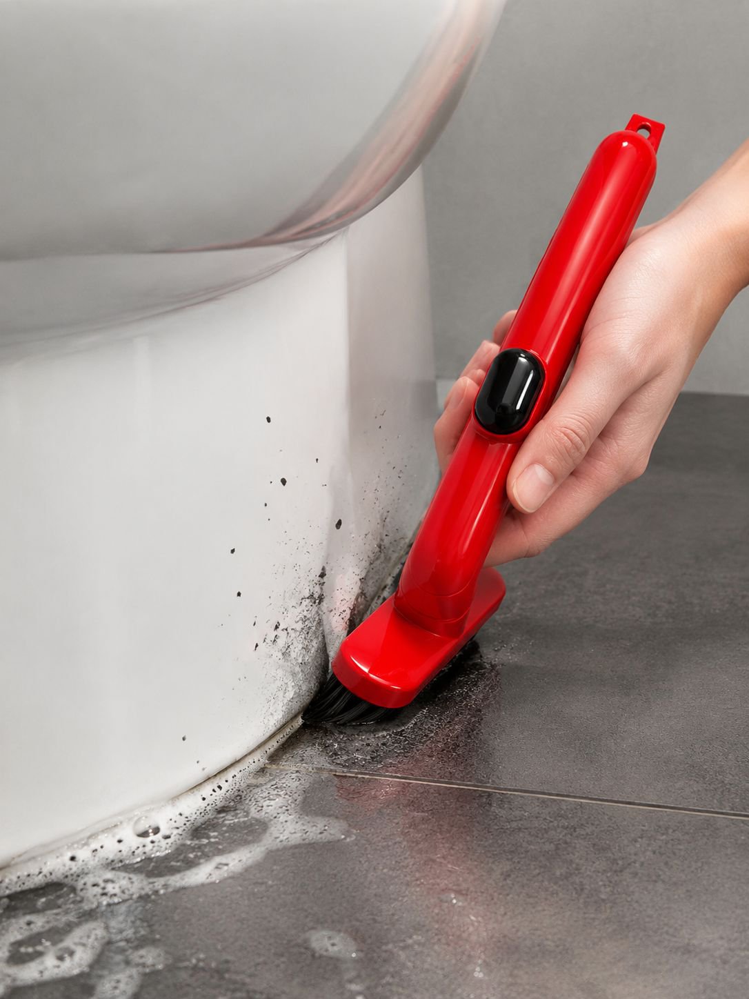 Cepillo limpiador de baño con mango ergonómico