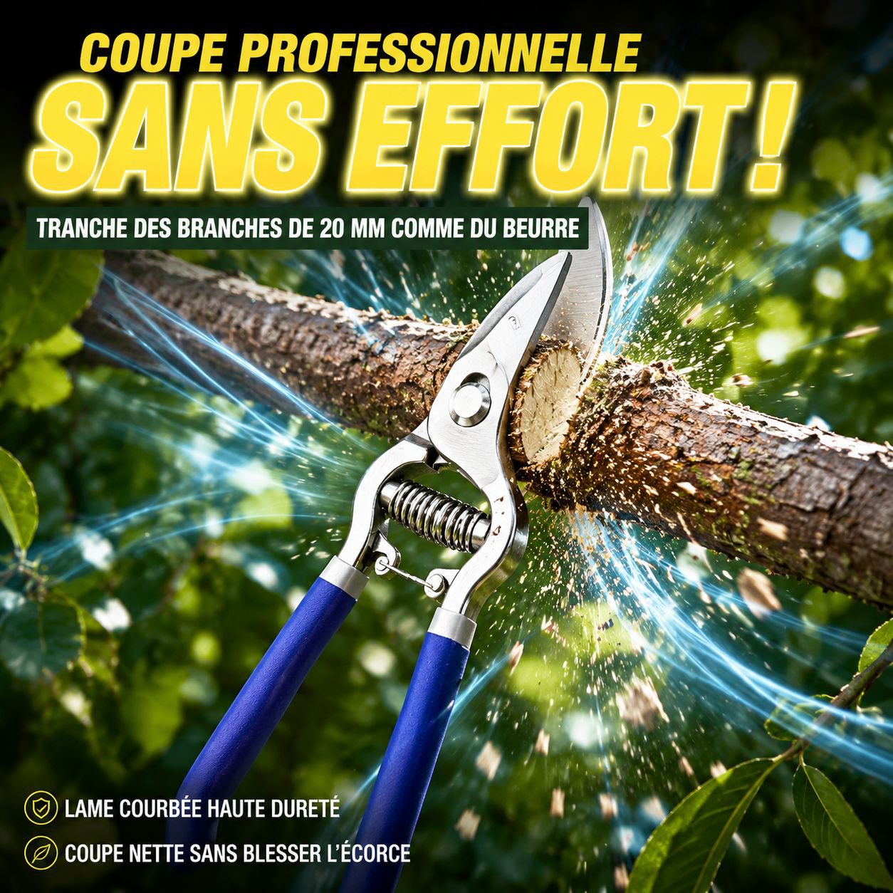 Sécateur de jardin, adapté à la taille des arbres fruitiers et des fleurs