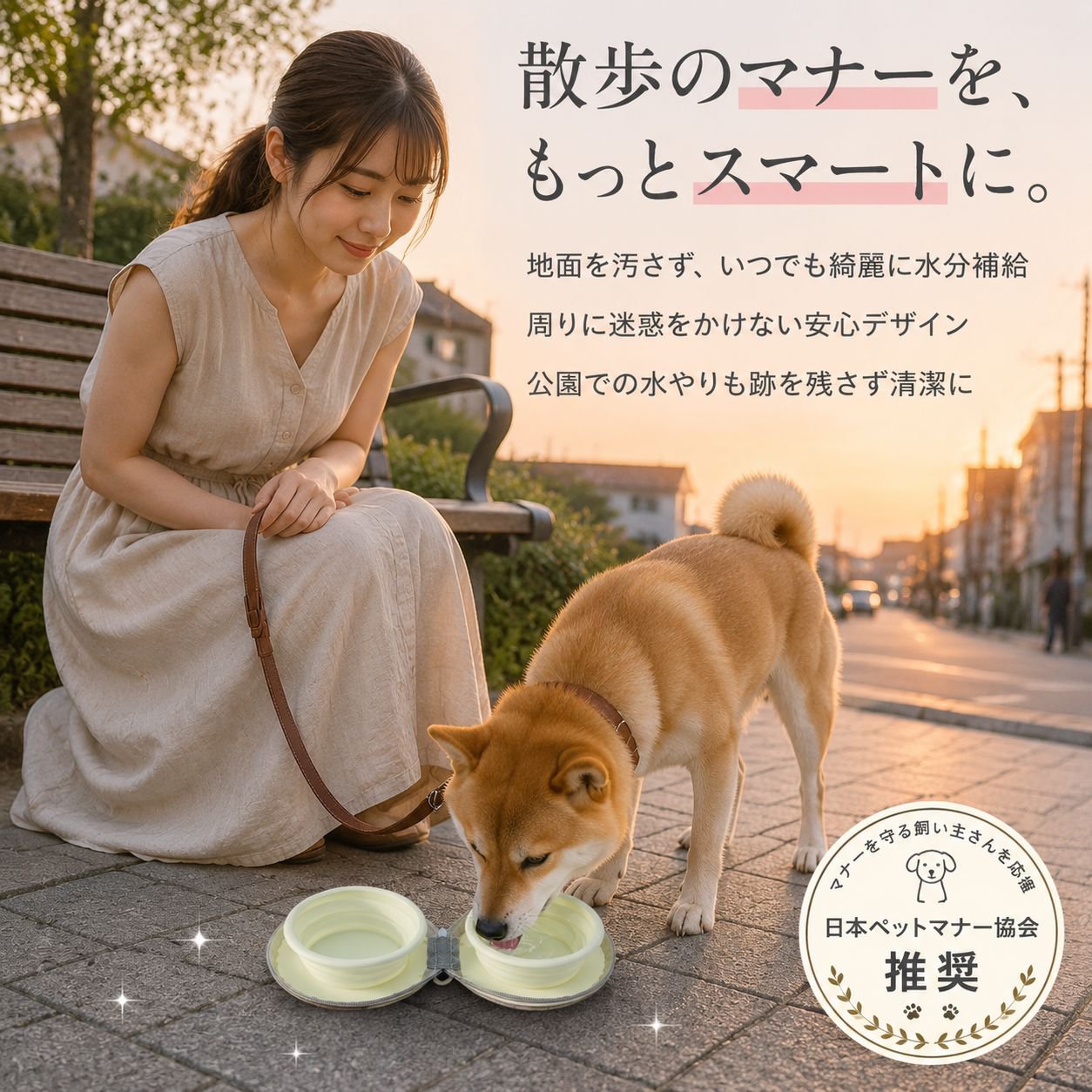 ペット旅行用折りたたみシリコン猫用給水ボウル
