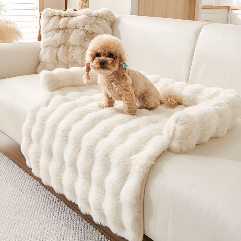 冬用厚手ラビットファー滑り止めペットマット