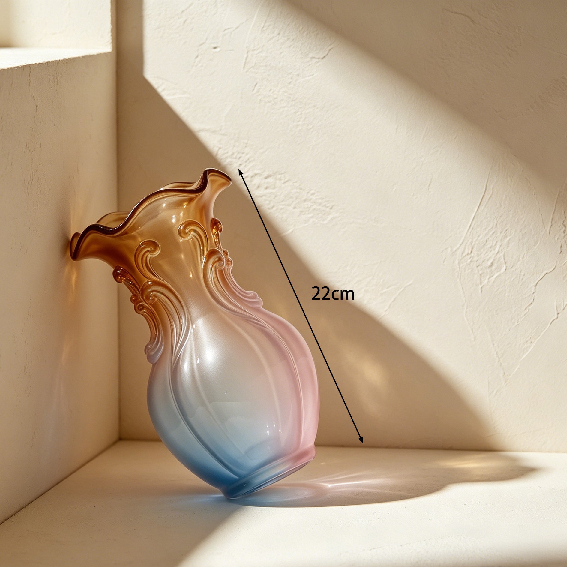 Vase en verre moderne pour décoration intérieure