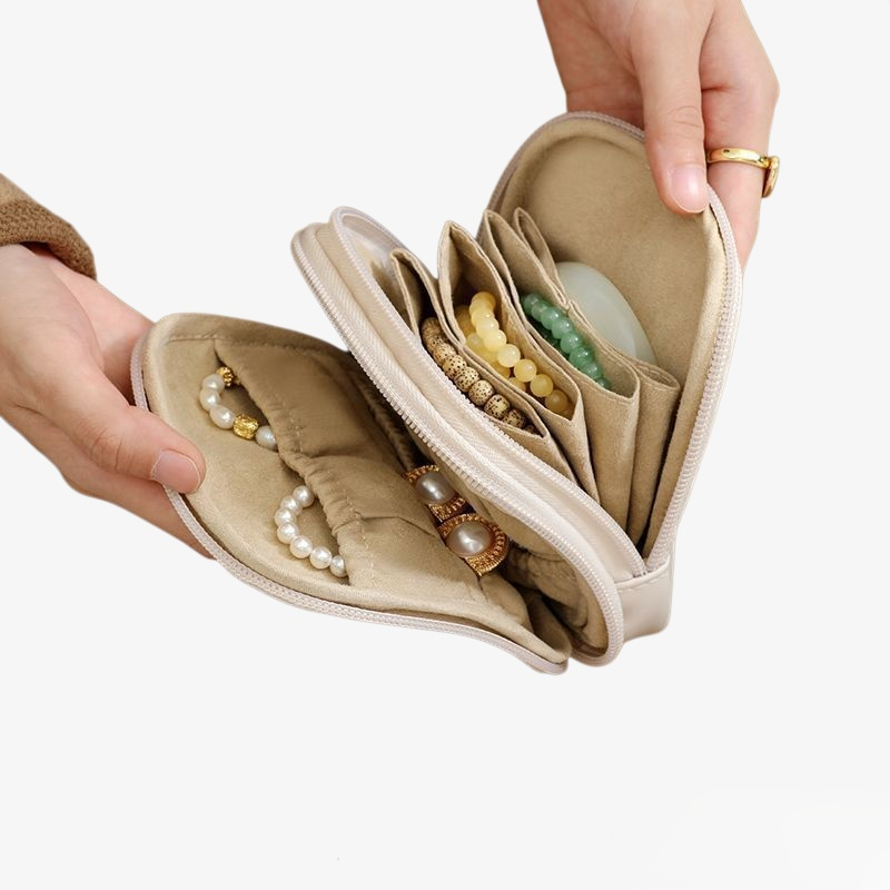 세련된 소프트 가죽 쥬얼리 케이스 디테일