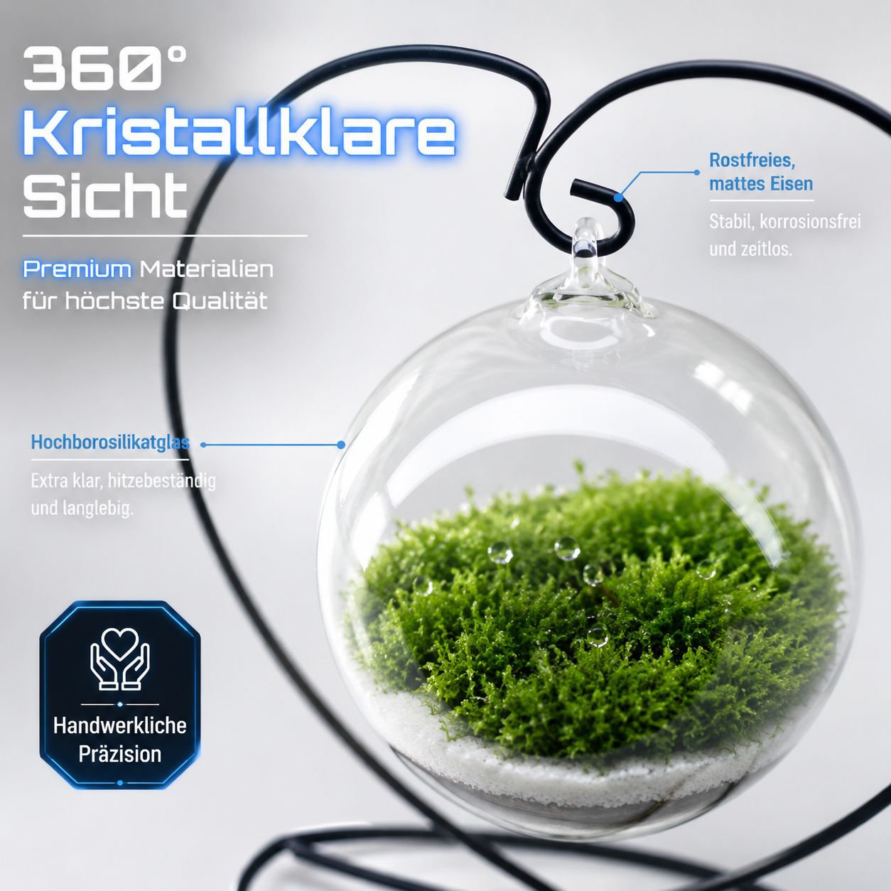 Hängendes Flaschen-Ökosystem Mikrolandschaft Moos-Set