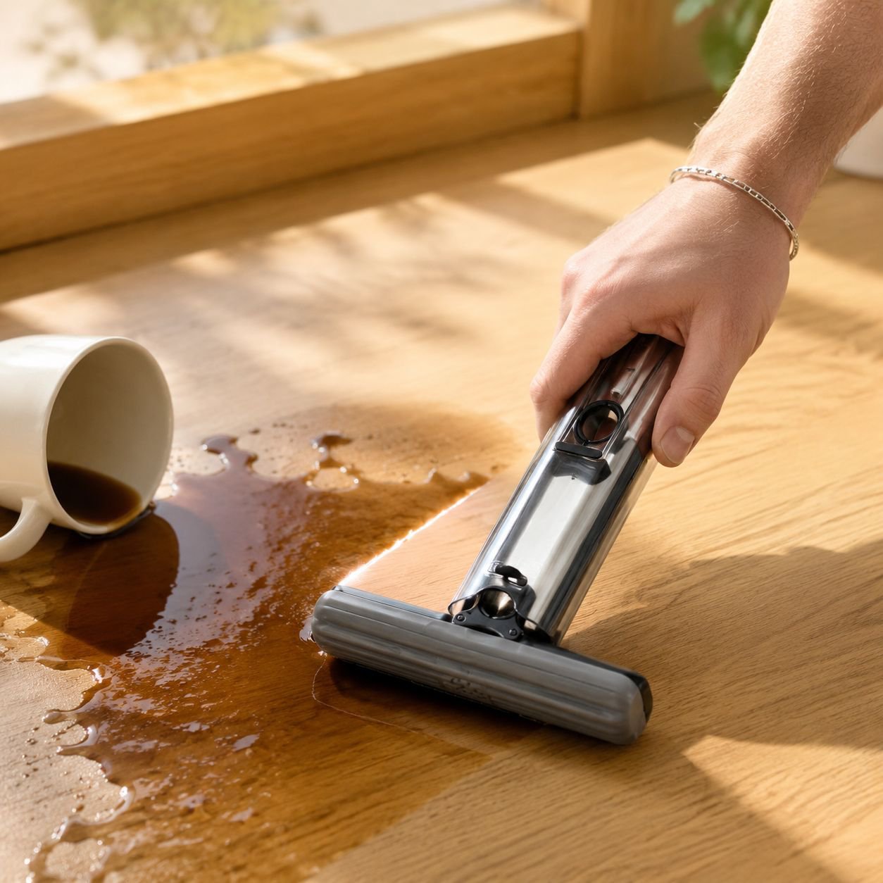 Effortless floor cleaning with mini spray mop