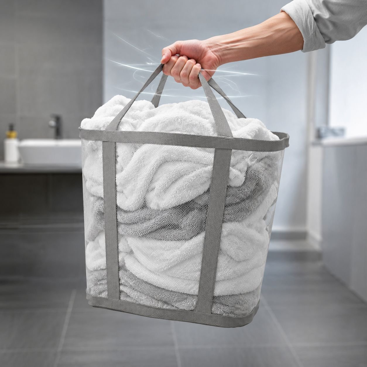 Grand panier à linge mural pliable pour salle de bain