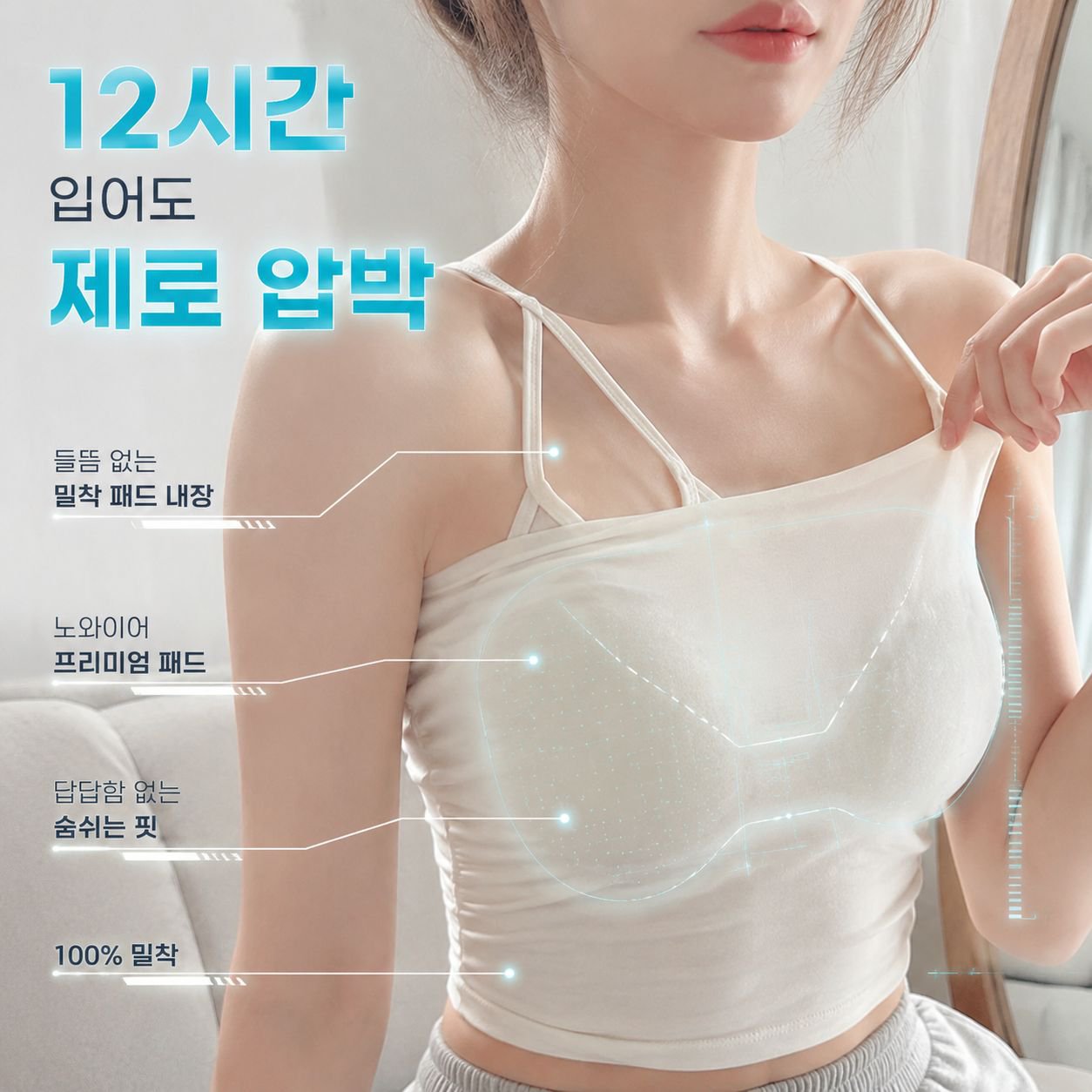 봄여름용 얇은 홀터넥 캐미솔, 이너/아우터 겸용