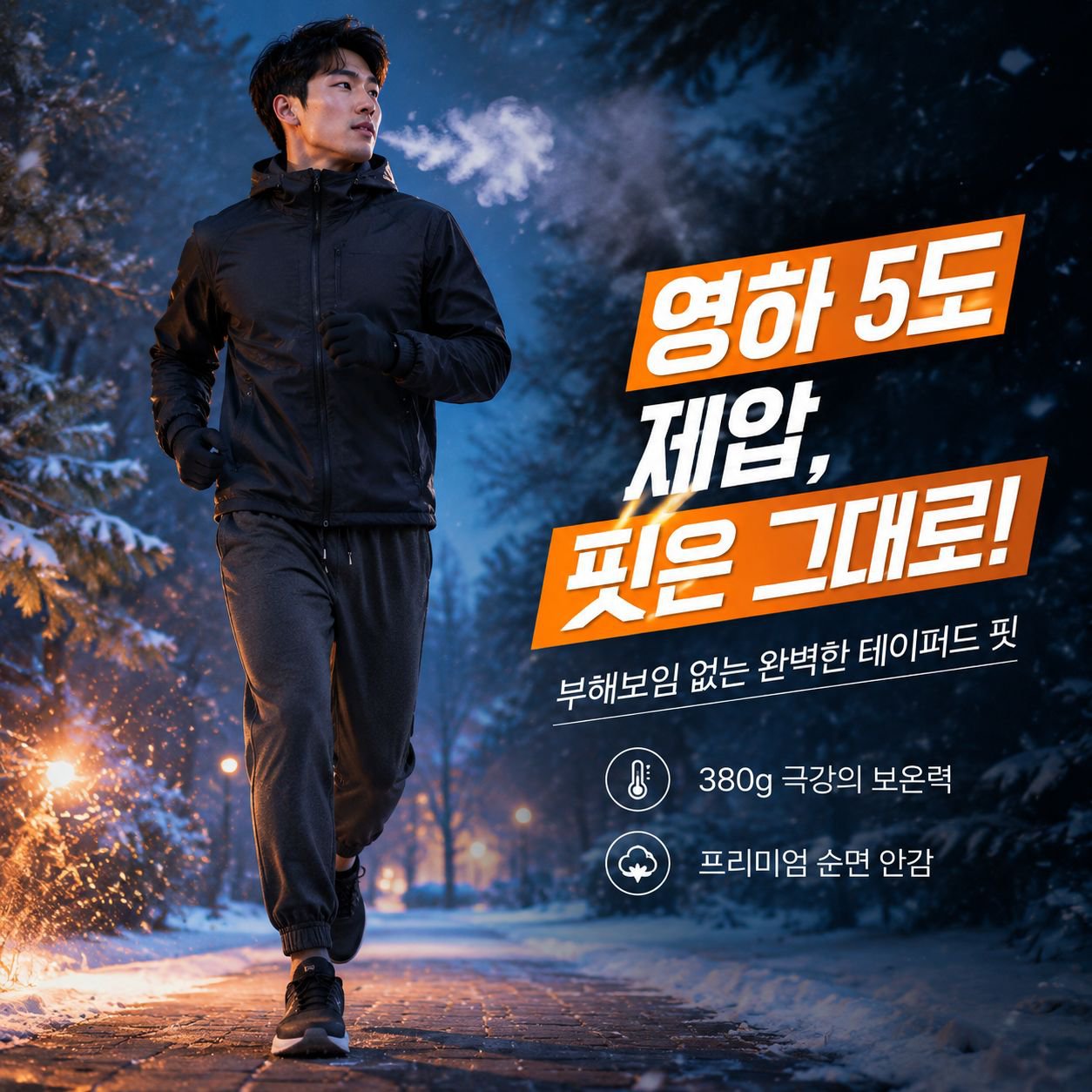 남성 두꺼운 순면 조거 스포츠 팬츠
