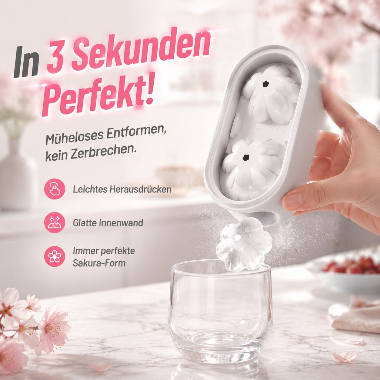 Haushalts-Sakura-Eiswürfelschale Kreative DIY-Eiswürfelform