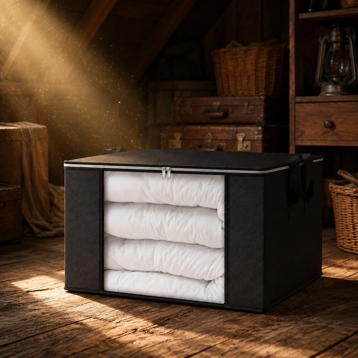 Spacious home storage container for clothes and bedding
