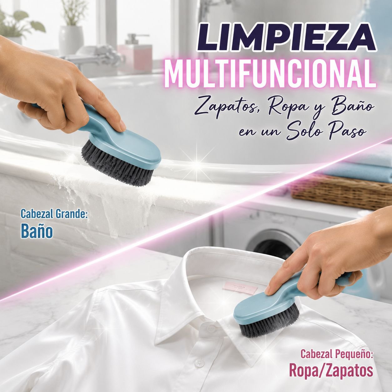 Cepillo limpiador multifuncional para zapatos, diseño de cerdas suaves