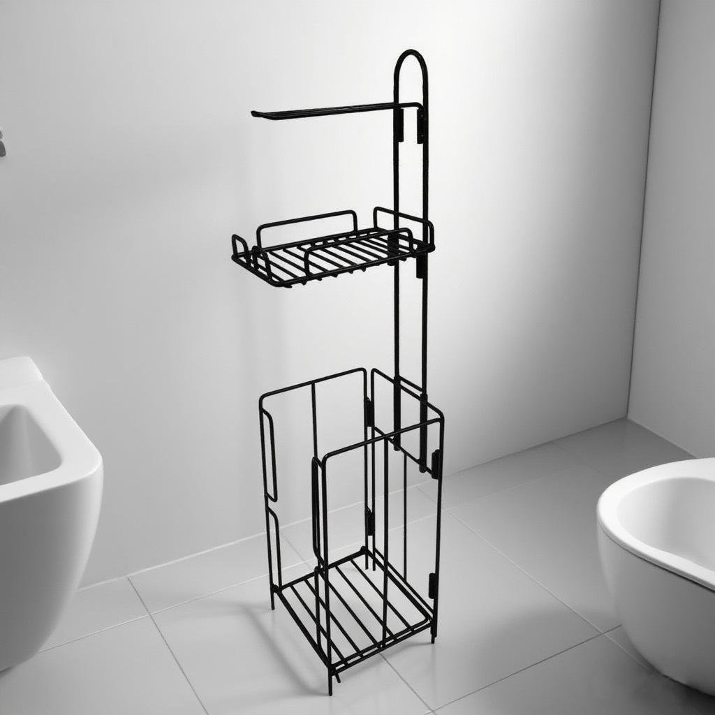 Household Floor-Standing Mobile Toilet Paper Holder