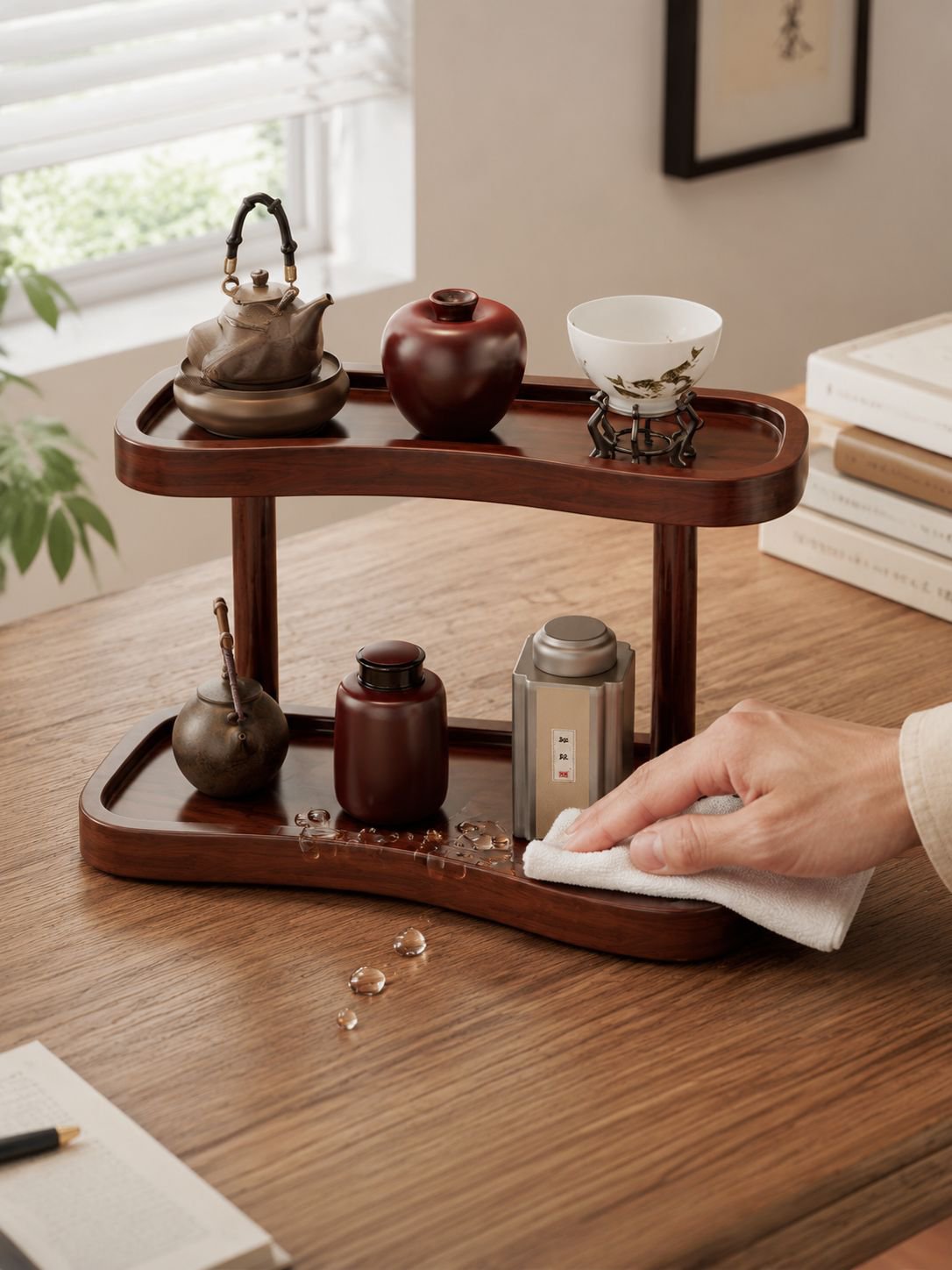 Modern organizer rack for jewelry and makeup storage