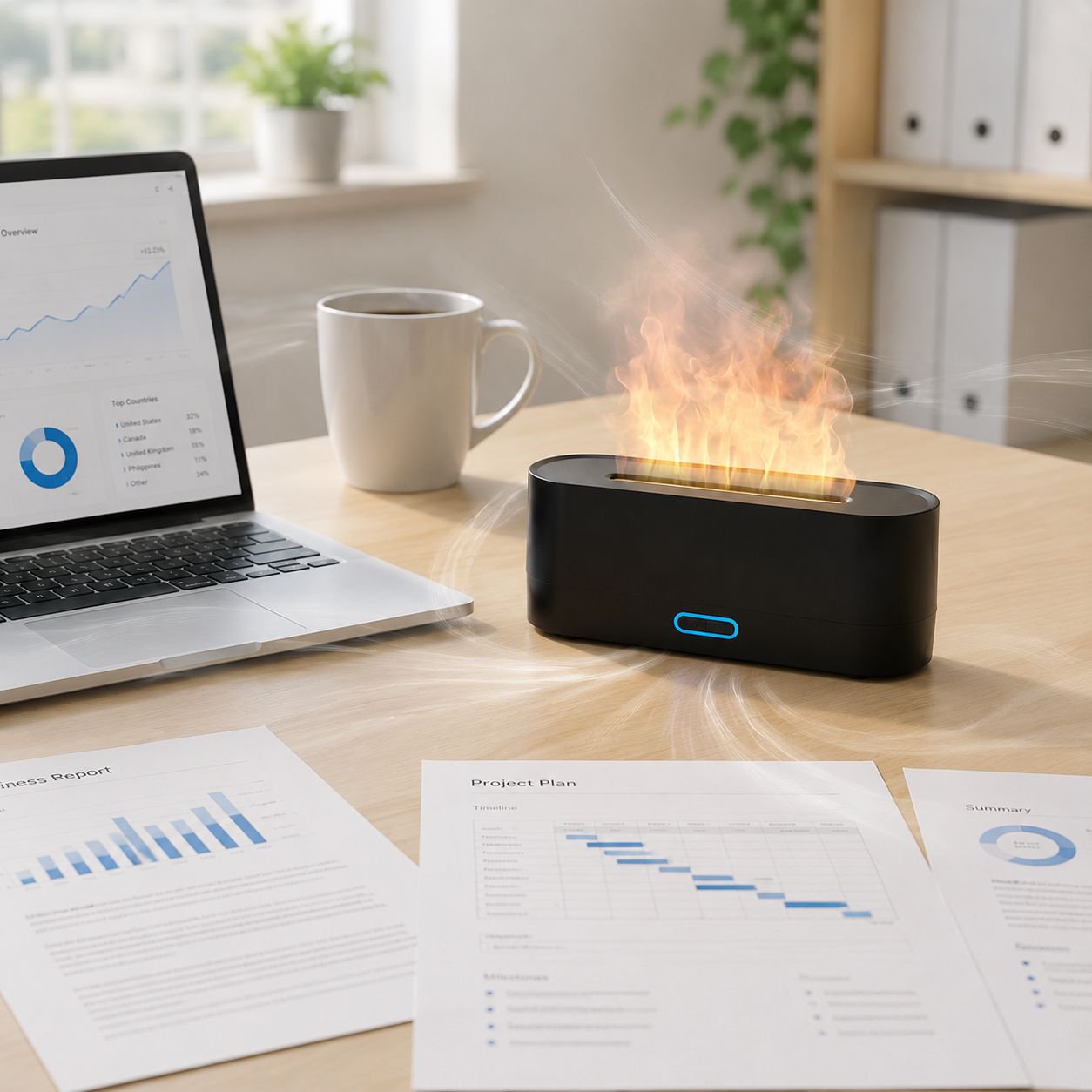 Humidifier small ultrasonic type 160ml humidifier table aroma diffuser USB power supply flame fashio