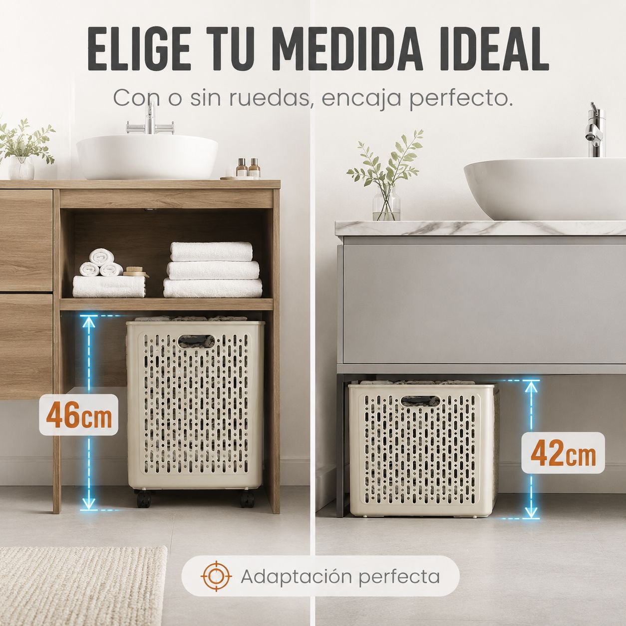 Cesta de ropa sucia plegable para baño