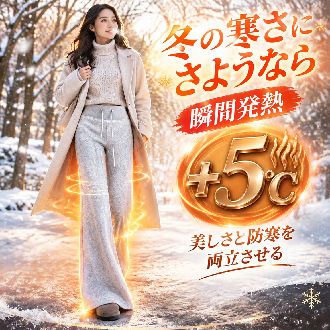 スリムに見えるハイウエストフレアスウェットパンツ