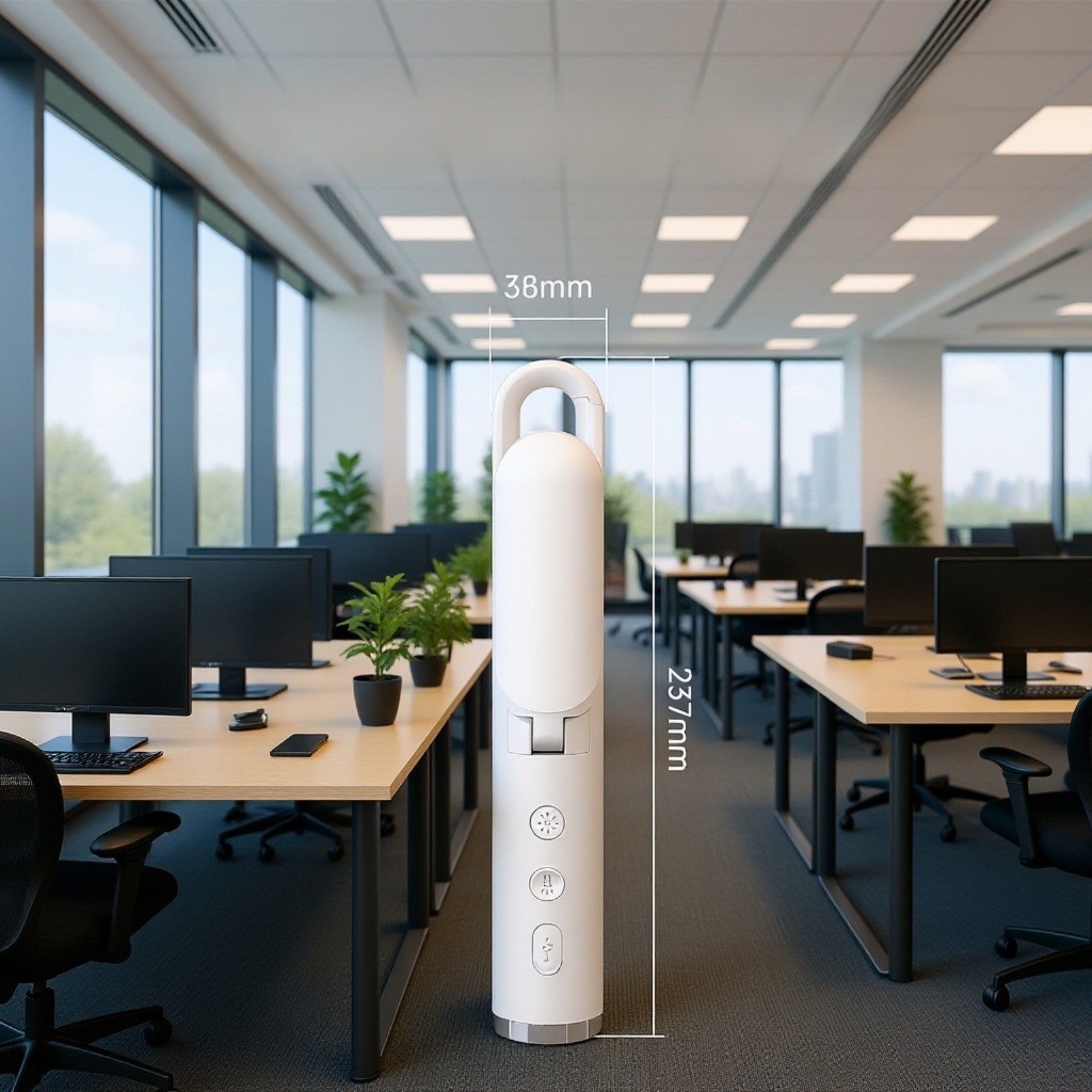 Bright LED outdoor lantern illuminating a tent