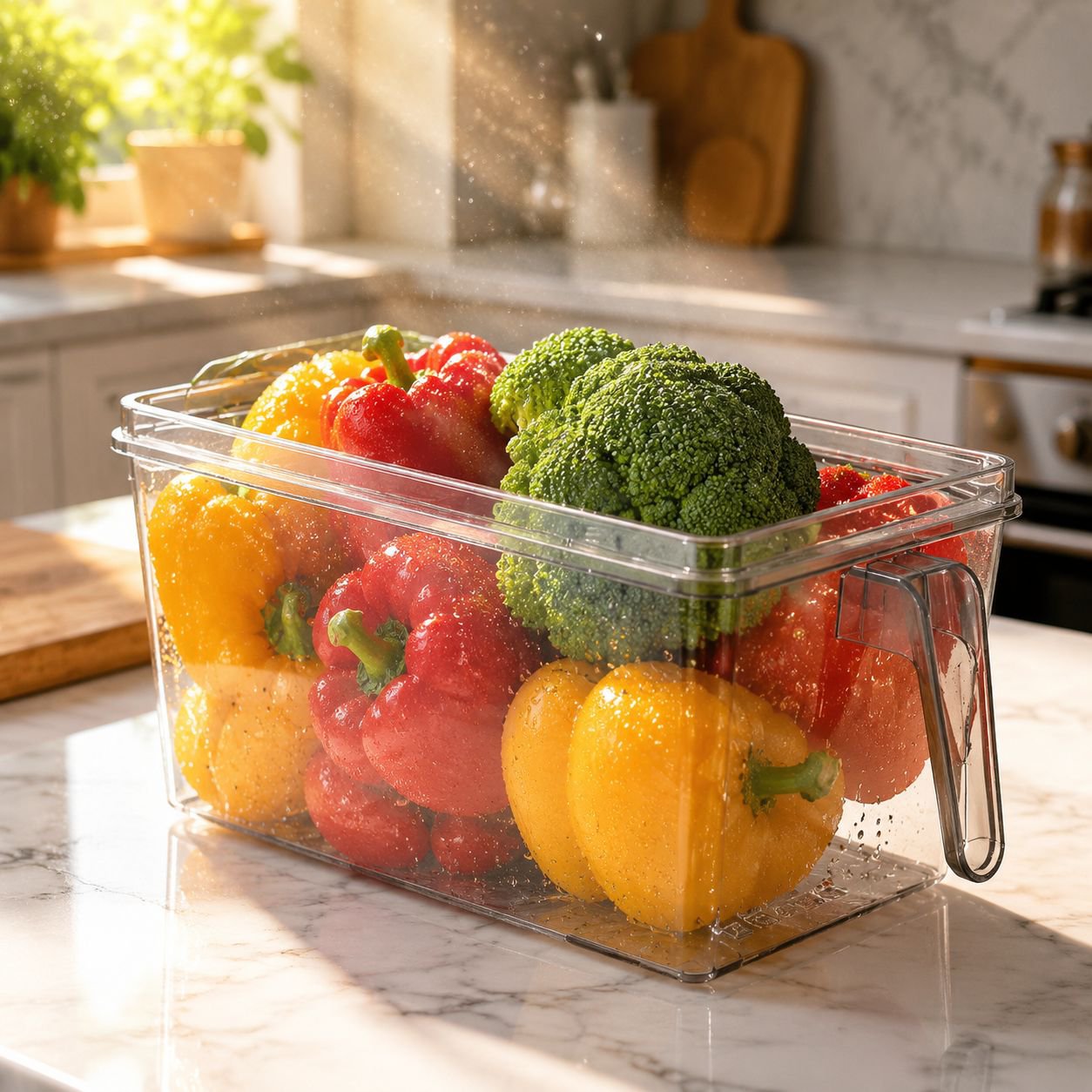 Easy to organize fridge storage container in refrigerator