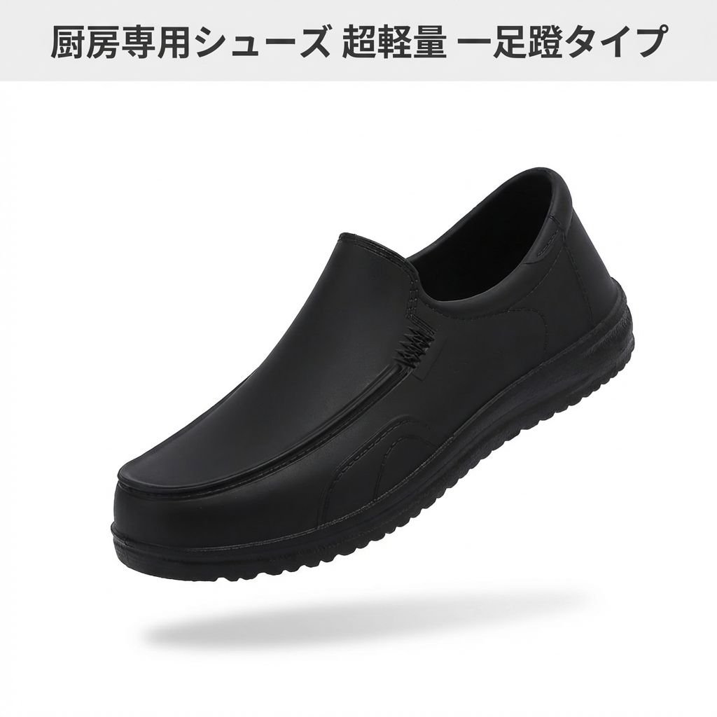 ブラック滑り止め作業靴