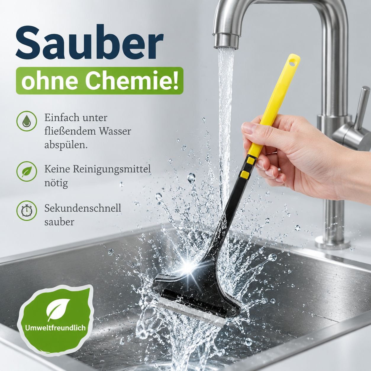 Langer, doppelseitiger Staub- und Fensterputzer