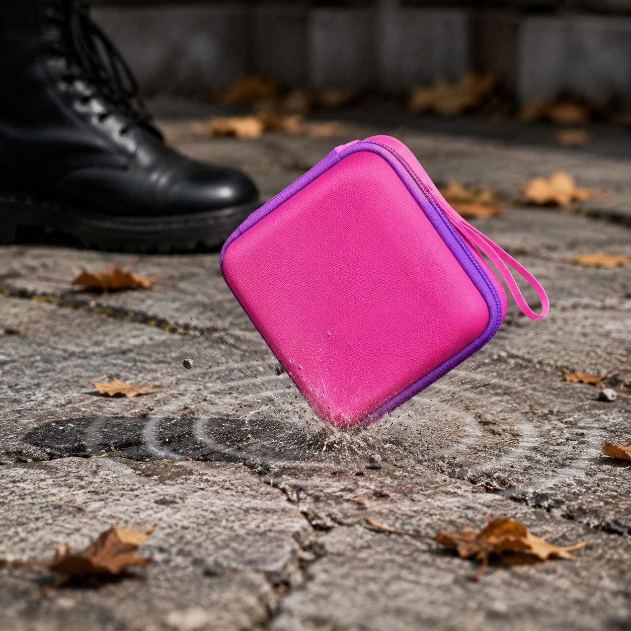 Instant Camera Storage Bag Portable Organizing Hard Shell Case (Pink)