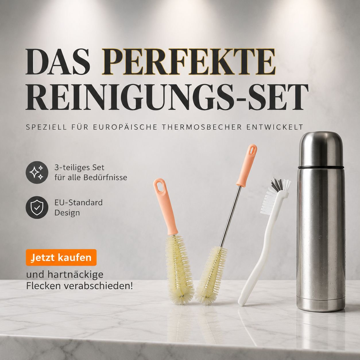Kabelloser Reiniger mit austauschbaren Bürstenköpfen, geeignet für Küche und Bad