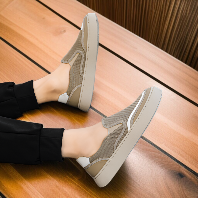 通気性のある夏用キャンバスシューズ正面画像