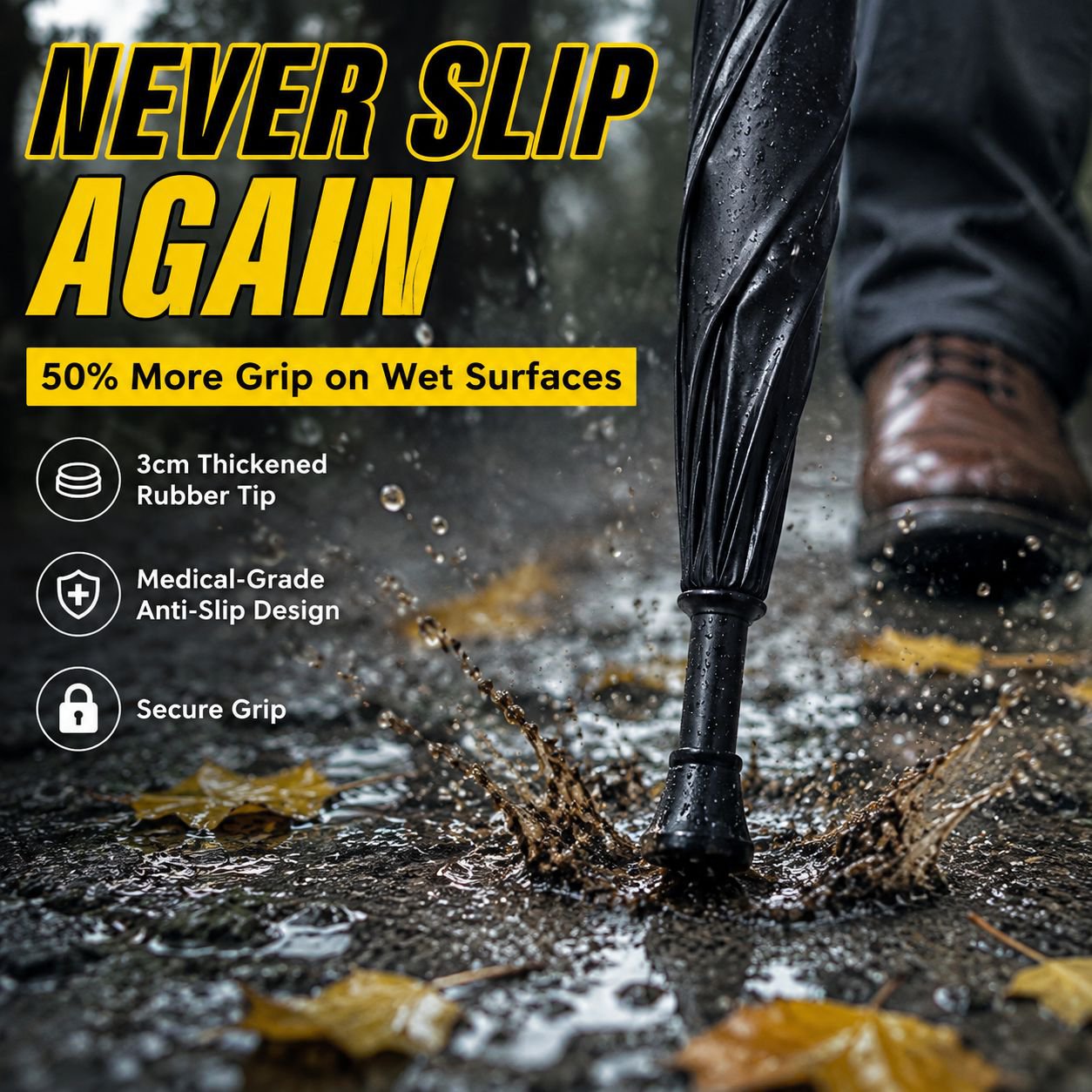 Heat-Insulated Sun-Shading Elderly Walking Stick Umbrella