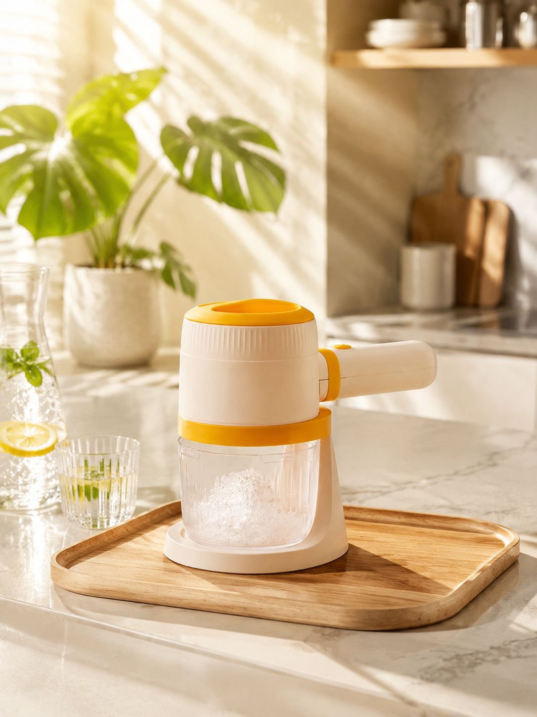 Versatile ice shaver for cocktails and desserts