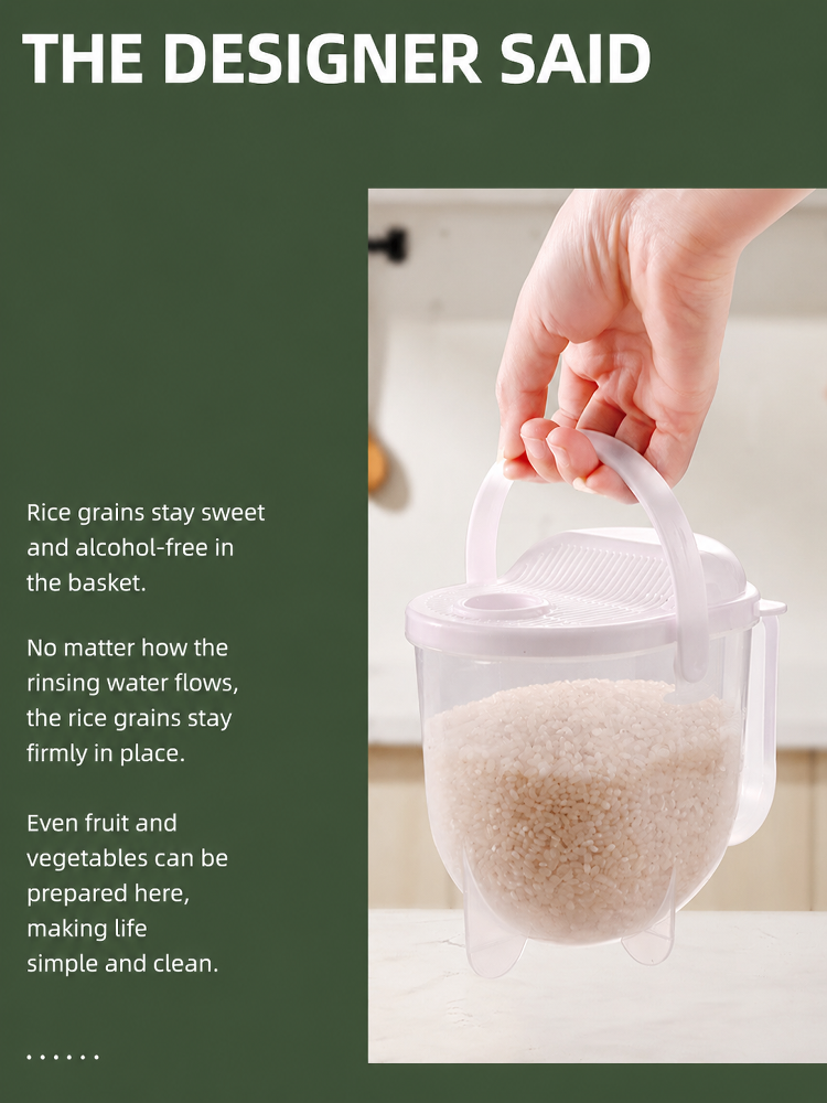 Lavadora de arroz inteligente en uso en la cocina