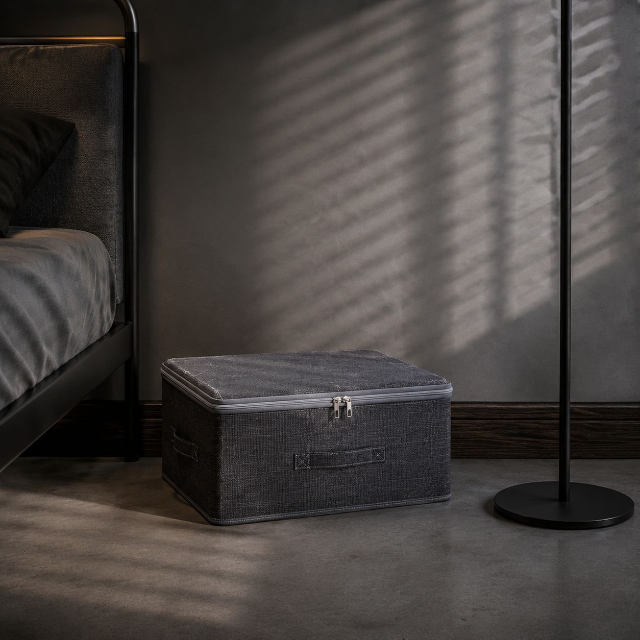Foldable cotton linen storage box with handle