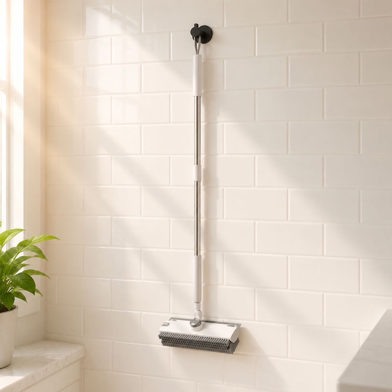 Efficient V-shaped brush for floor cleaning