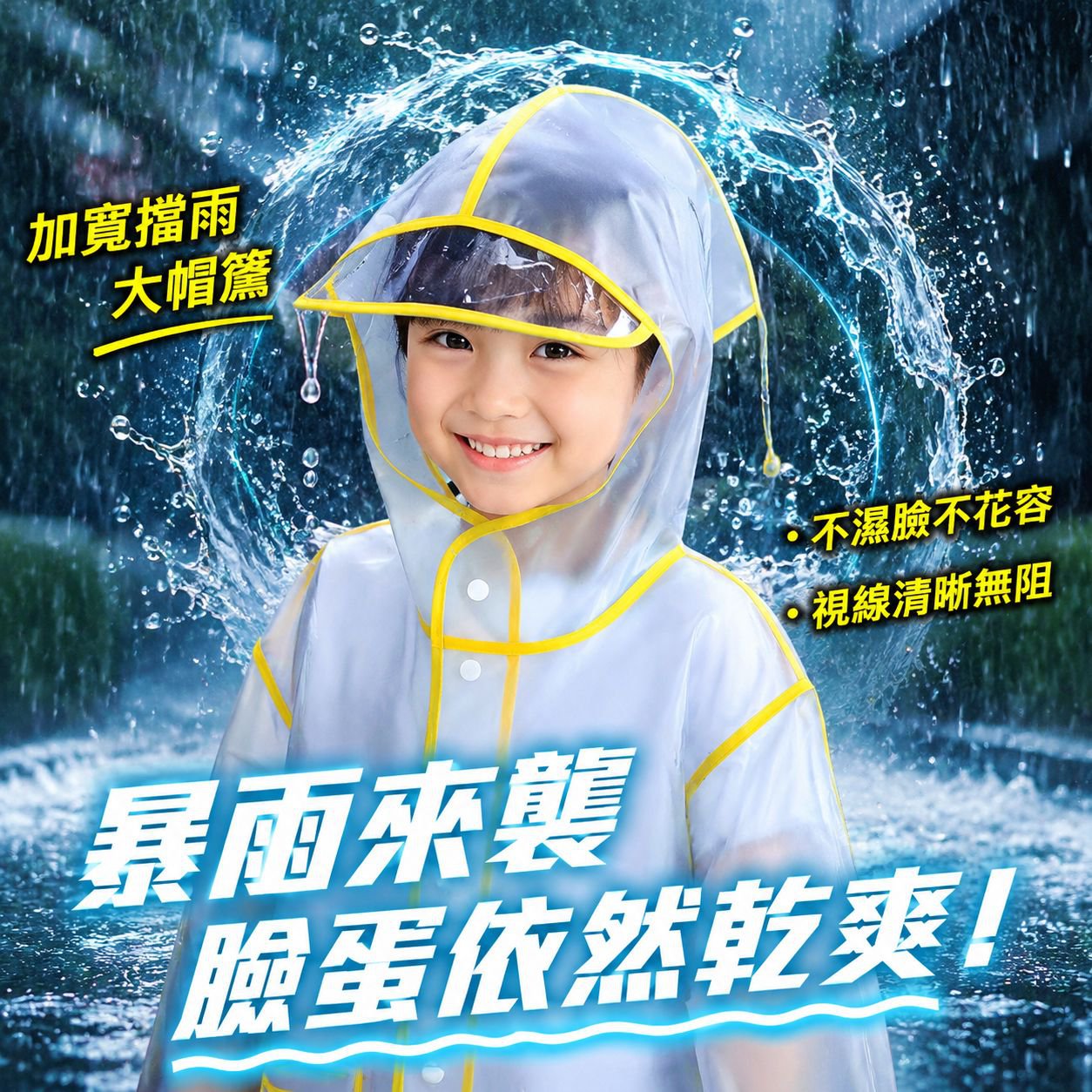 上學專用兒童防水雨衣 卡通透明加厚EVA雨披