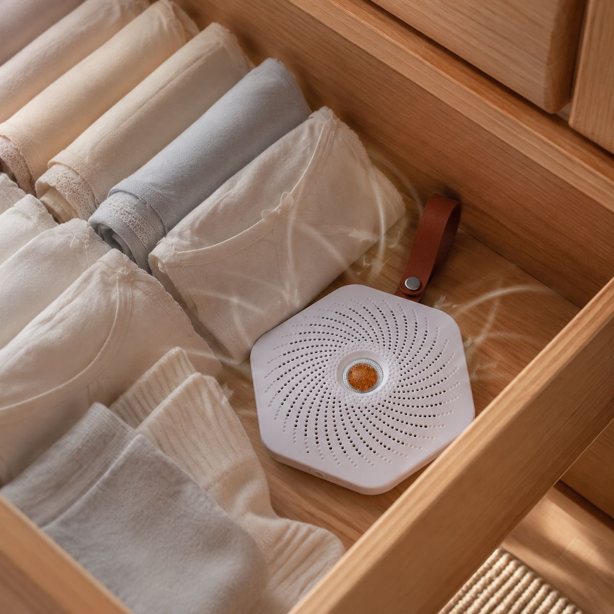 USBケーブルで充電できる除湿器の詳細写真