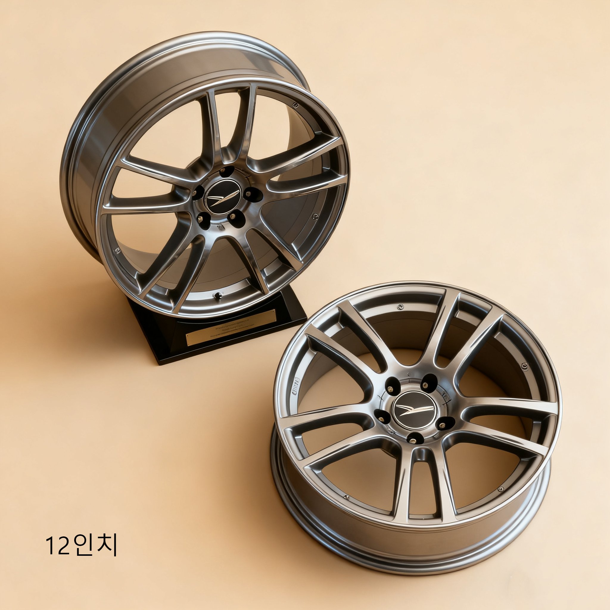 자동차에 부착된 튼튼한 휠 허브 모습