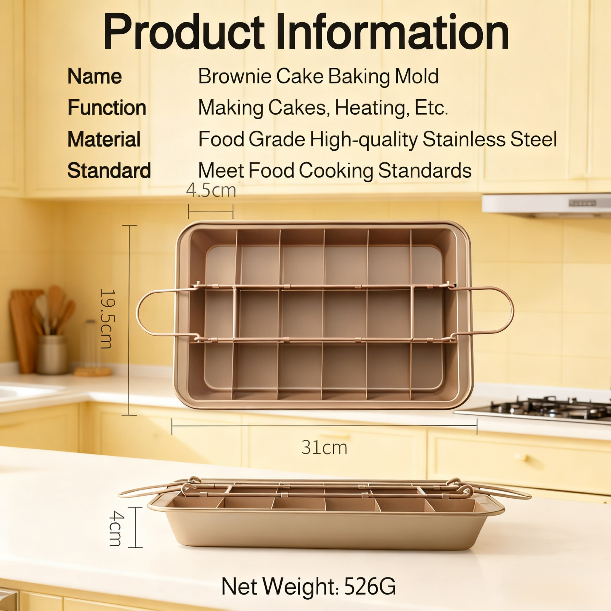 Square Non-stick Thickened Cake Pan Baking Tray