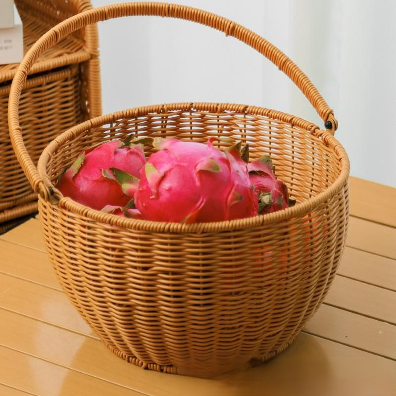 Handmade vegetable picnic basket made of imitation rattan weaving
