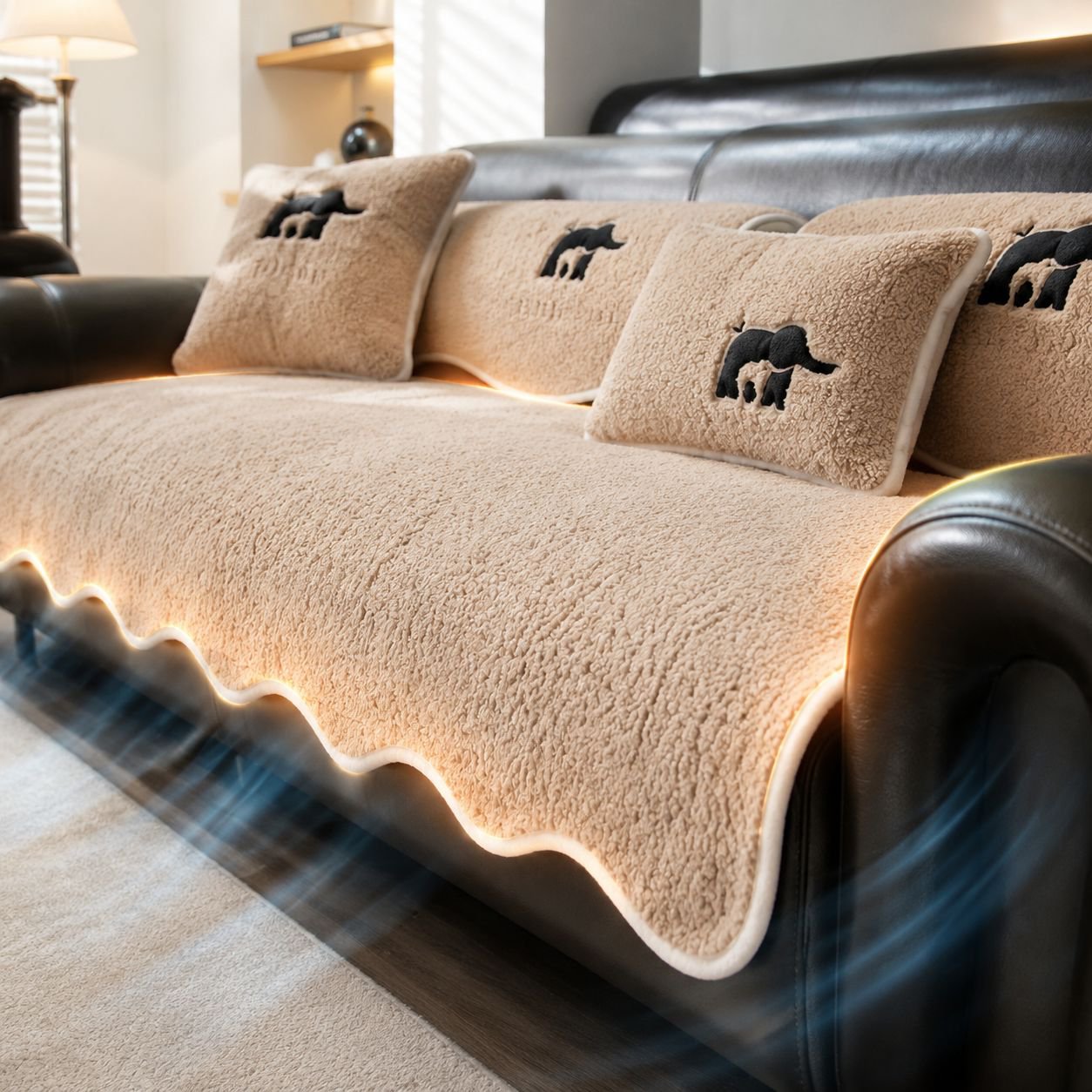 Multifunctional sofa mat with comfortable texture
