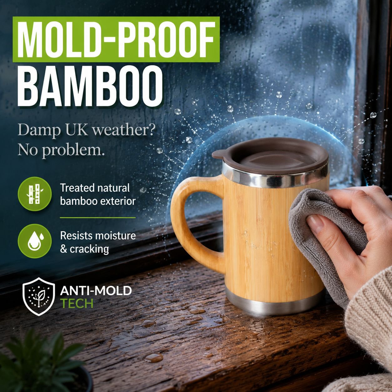 304 Stainless Steel Bamboo Mug