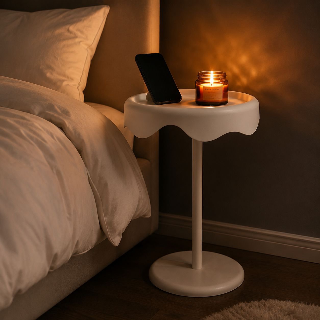 Compact Movable Tea Table Bedside Table Sofa Side Table