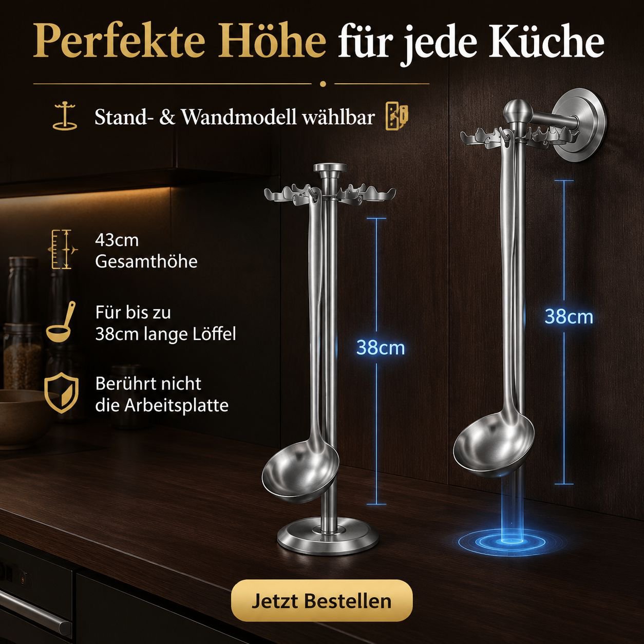  Edelstahl multifunktionale Küchenhaken Aufbewahrungsständer