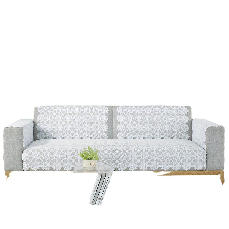 Vielseitige Tischdecke und Sofatuch aus gestricktem Chiffon und Spitze, rutschfest