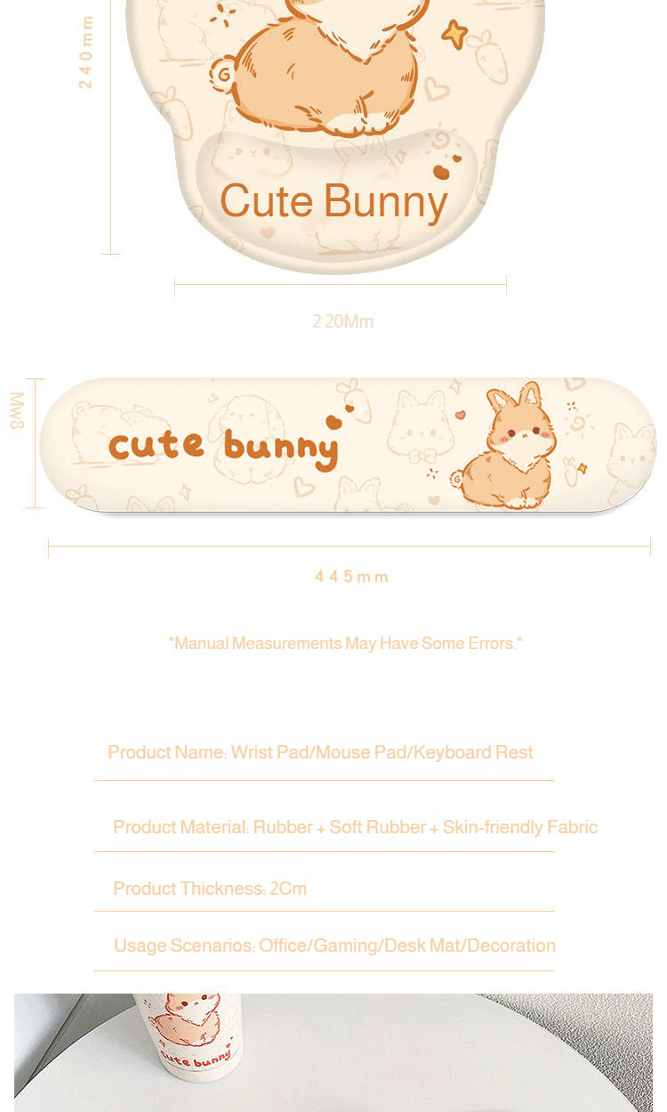 Cute bunny themed computer mouse pad