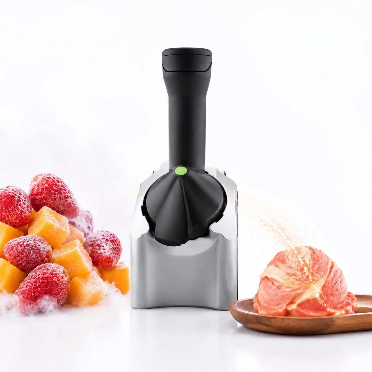 Healthy frozen desserts made with fruit ice cream machine