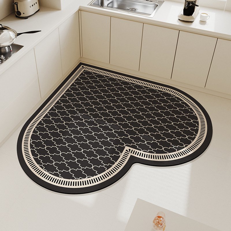 心形矽藻土防滑吸水廚房地墊