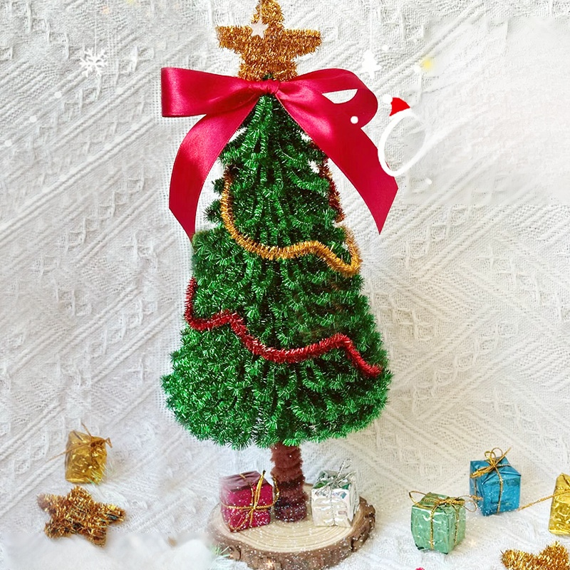  Kit de materiales para adornos de árbol de Navidad con limpiapipas pequeños