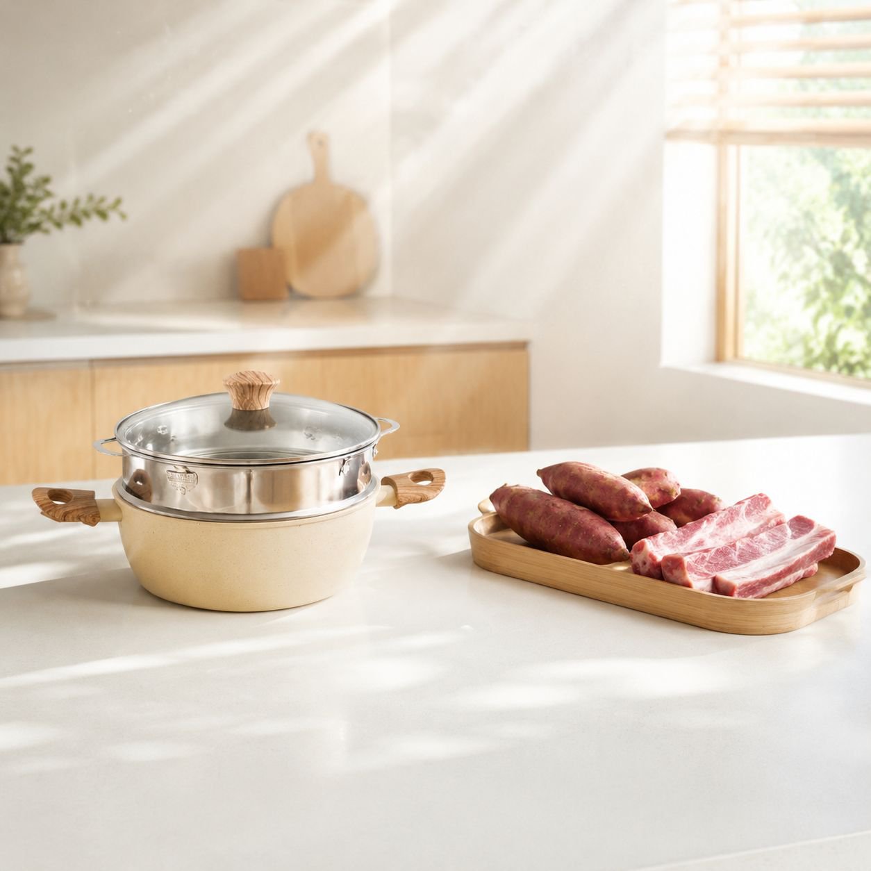 Evenly heated soup pot Milk Stew Pot Easy to clean Multipurpose machine Visualization Binaural Thick